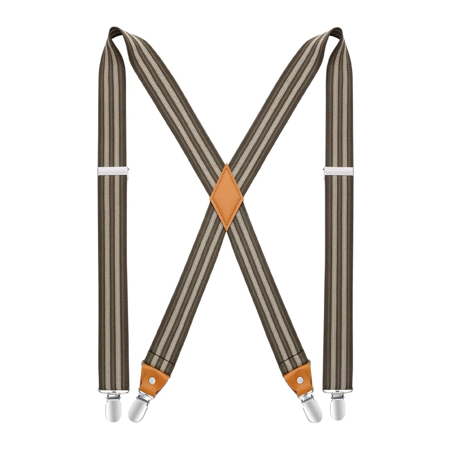 Stijlvolle 1.4 inch Bruine Bretels met 4 Clips: Perfect voor een Klassieke Look