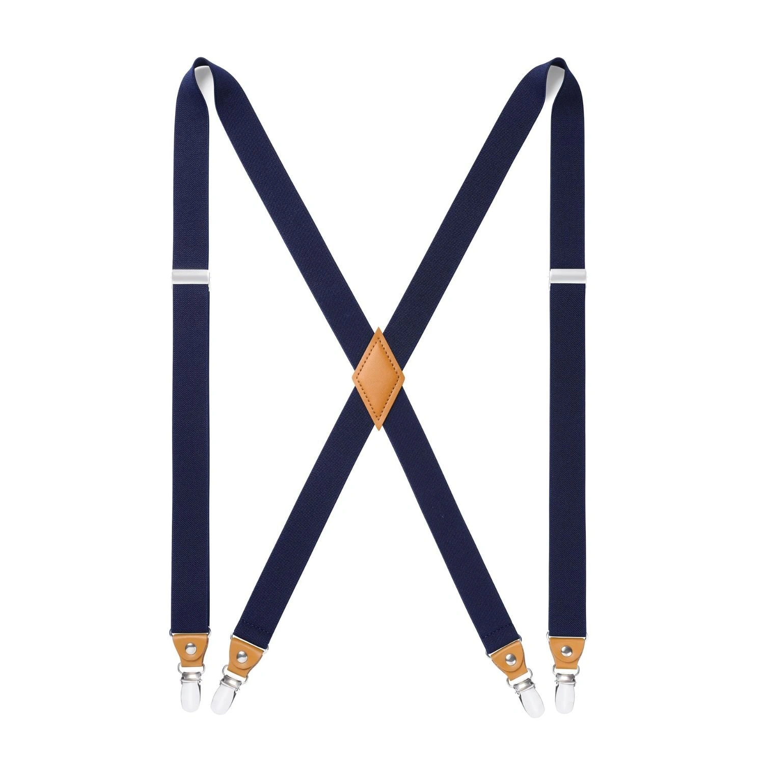 Stijlvolle Marineblauwe Bretels 1.0 Inch met 4 Clips Verstelbaar voor Perfecte Pasvorm Chic & Klaar!